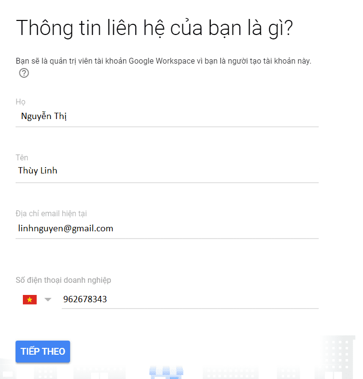 Tạo eamail tên miền lên Google 2