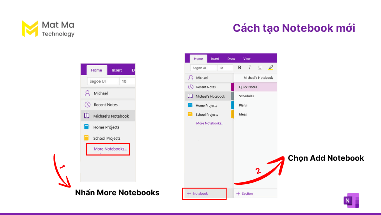 cách tạo notebook mới