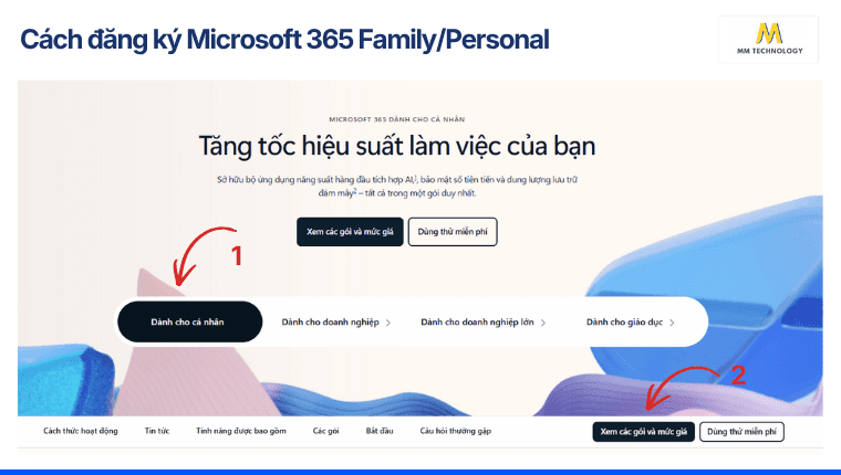 Đăng ký Microsoft 365 cho cá nhân và gia đình