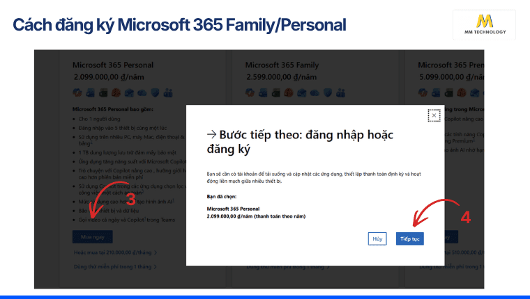 đăng ký Microsoft 365 Personal
