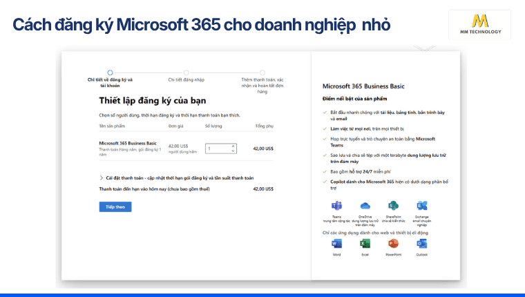 Đăng ký Microsoft 365 business basic