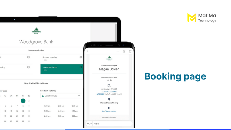 trang booking page