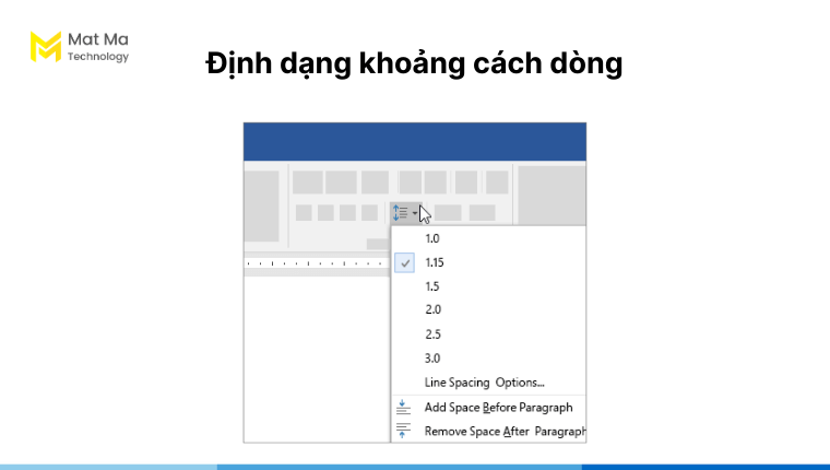 Định dạng khoảng cách dòng Word