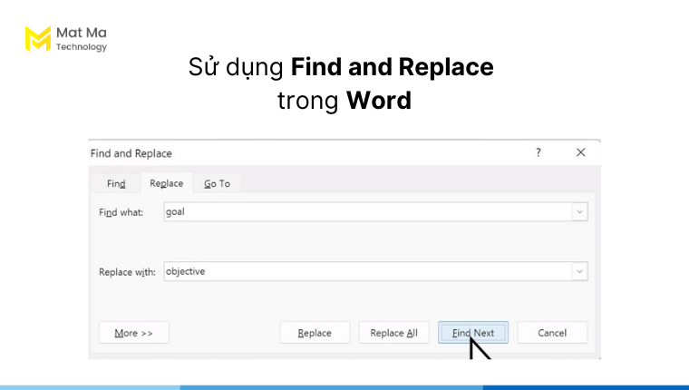 Tính năng Find and Replace
