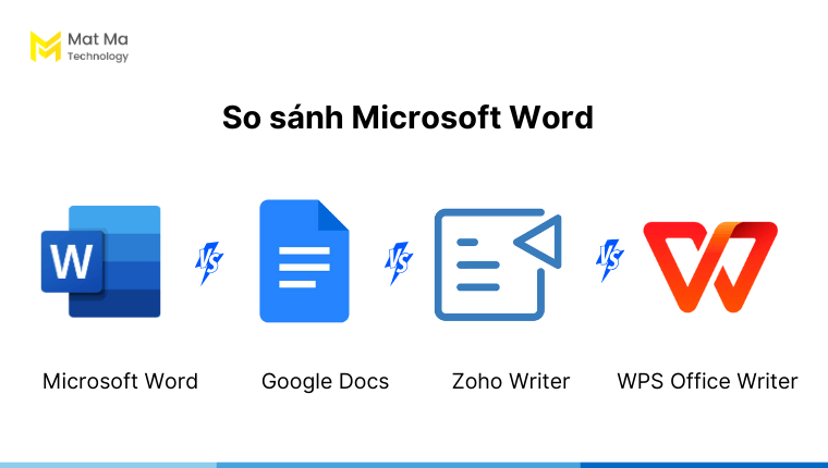 so sánh Word với các ứng dụng khác