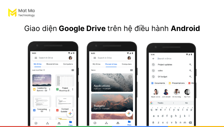 Giao diện Google Drive trên Android