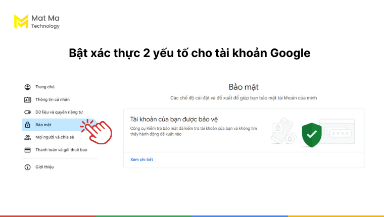 thiết lập bảo mật xác minh 2 bước cho tài khoản Drive