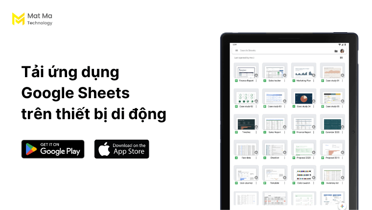 Tải ứng dụng Google Sheets trên thiết bị di động 