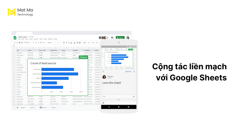 Cộng tác liền mạch trong Google Sheets