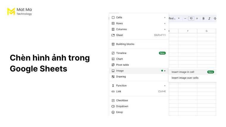 Chèn hình ảnh trong Google Sheets