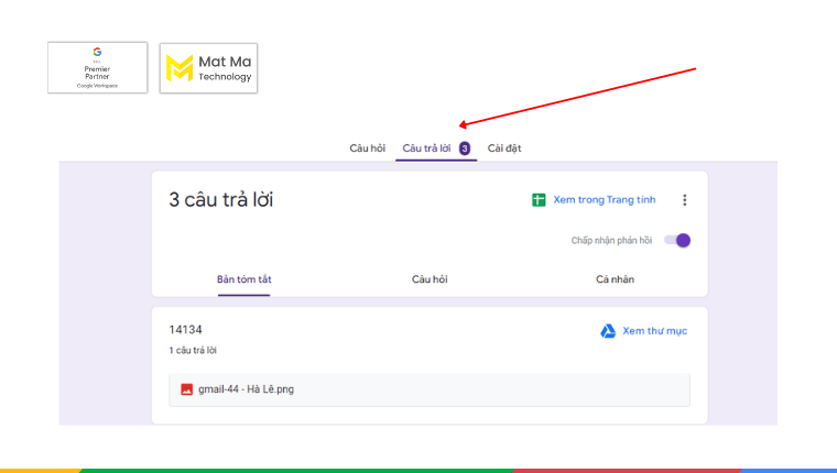 Cách xem câu trả lời trong Google Forms