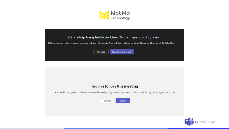 Sự cố “Sign in to join this meeting”