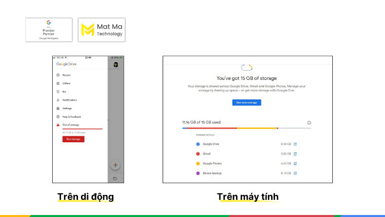 bộ nhớ Google Drive