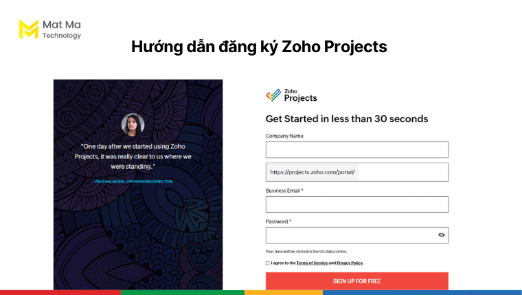 Hướng dẫn đăng ký Zoho Projects