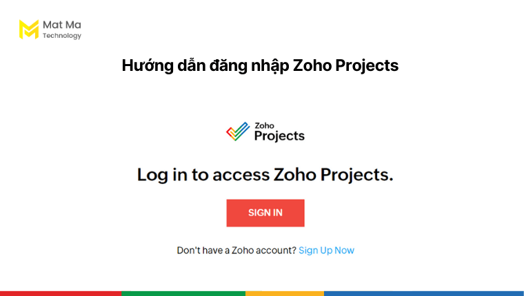 Đăng nhập Zoho Projects