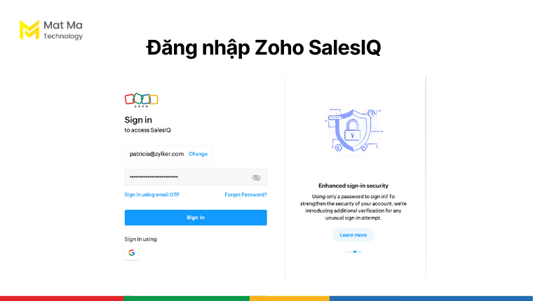 Đăng nhập Zoho SalesIQ