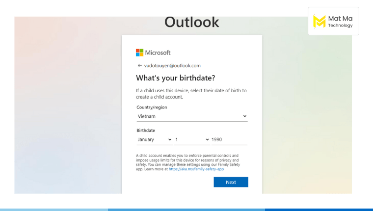 đăng ký microsoft outlook