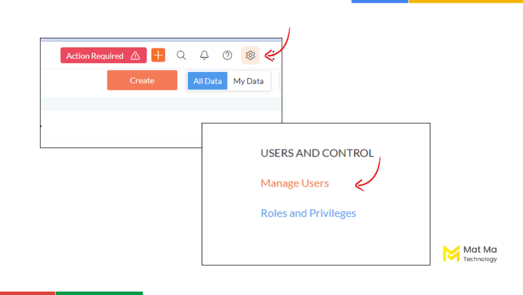 Các bước quản lý người dùng Zoho Campaigns