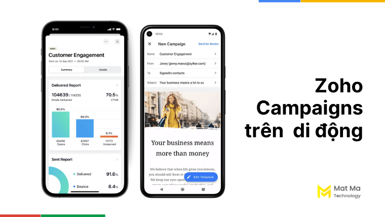 zoho campaigns trên di động