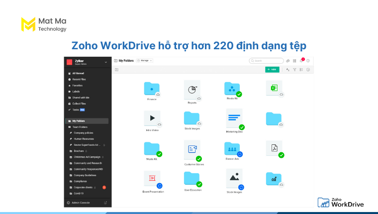 Lưu trữ và quản lý dữ liệu trên Zoho WorkDrive