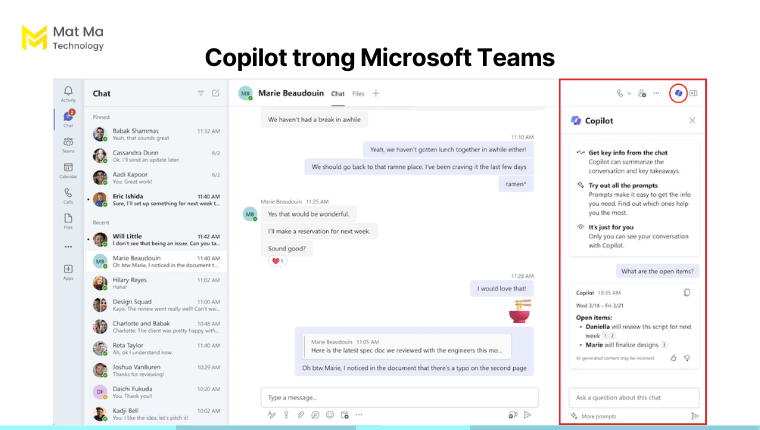 Microsoft Teams tích hợp Copilot trợ lý AI