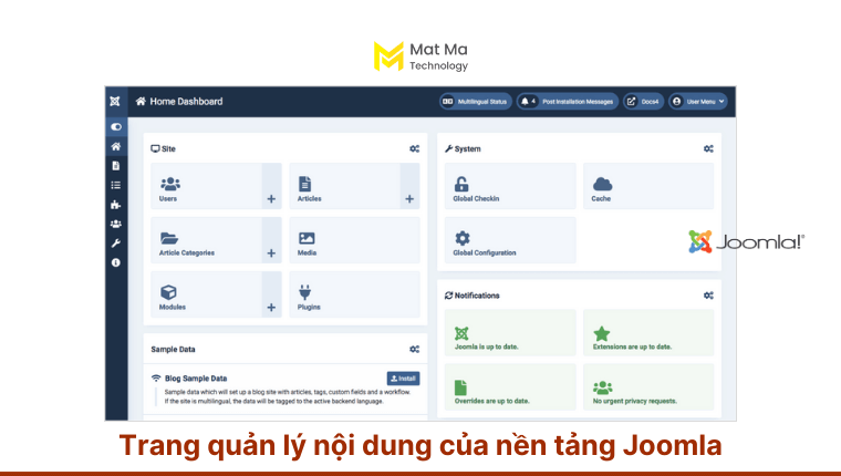 quản lý nội dung Joomla