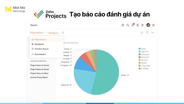 Báo cáo dự án Zoho Projects