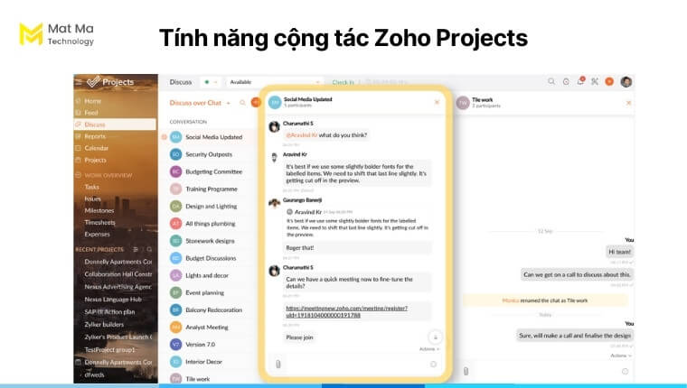 Công cụ cộng tác Zoho Projects