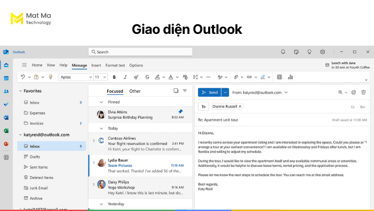 Giao diện Outlook 