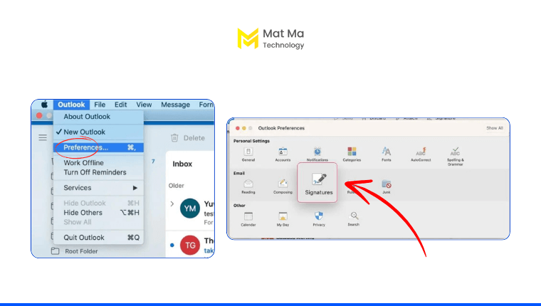 cách tạo chữ ký Outlook trên MacOS