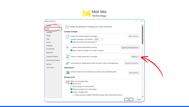 cách tạo chữ ký trong Outlook.com
