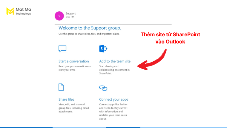 Thêm site từ SharePoint