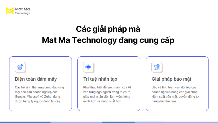 Giải pháp Mat Ma Technology cung cấp 