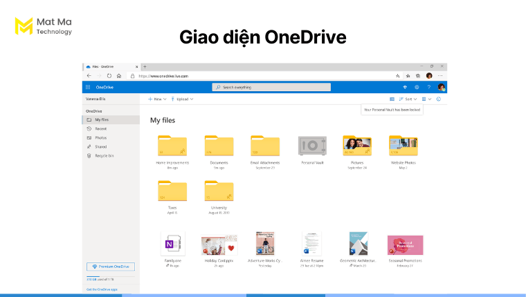 Giao diện OneDrive