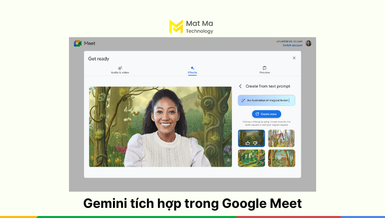 So sánh gemini vs copilot: Gemini tích hợp trong Google Meet