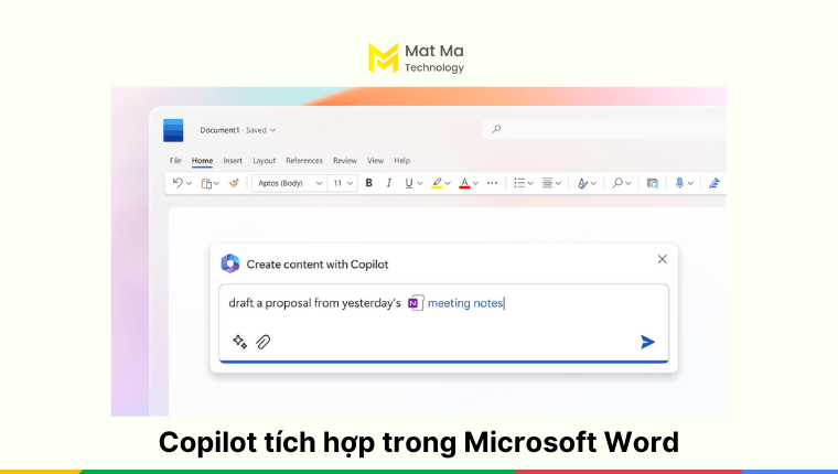 Copilot tích hợp trong Microsoft Word