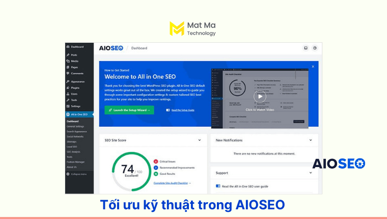 giao diện của All in One SEO