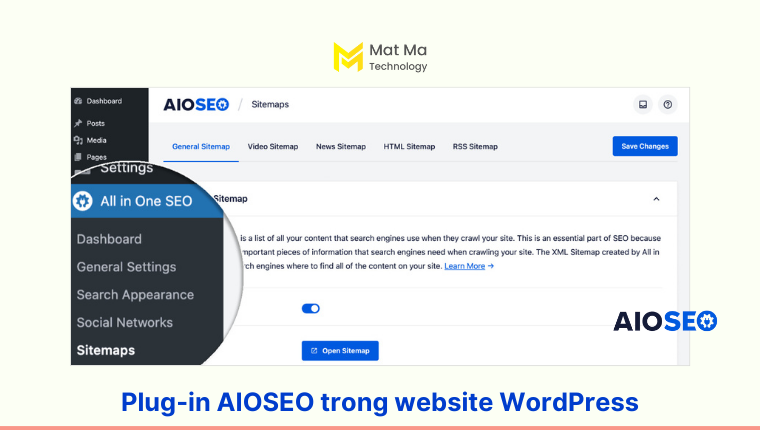 giao diện của All in One SEO