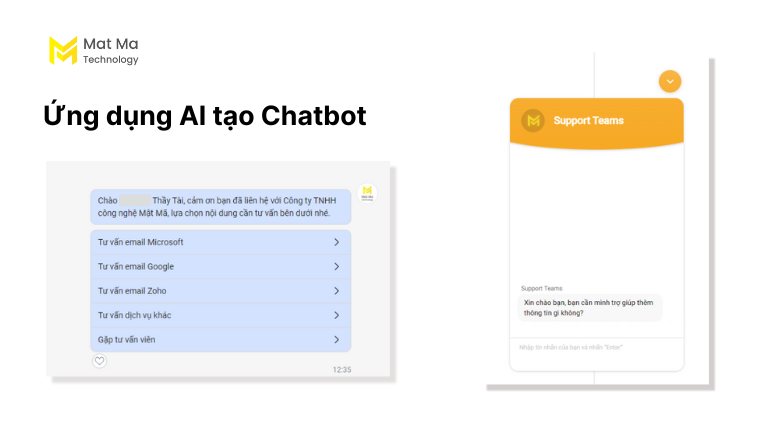 Ứng dụng AI tạo Chatbot trên website