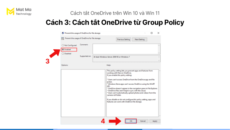 Cách tắt OneDrive từ Group Policy - bước 3