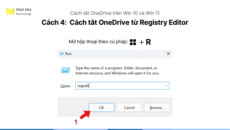 Cách tắt OneDrive từ Registry Editor 