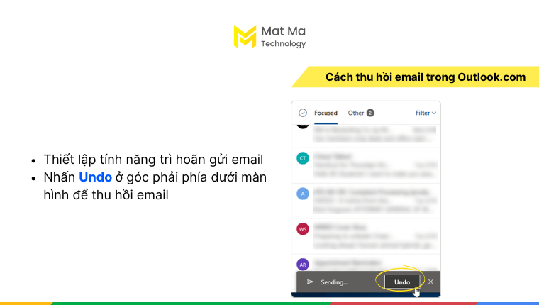 cách thu hồi email trong Outlook.com