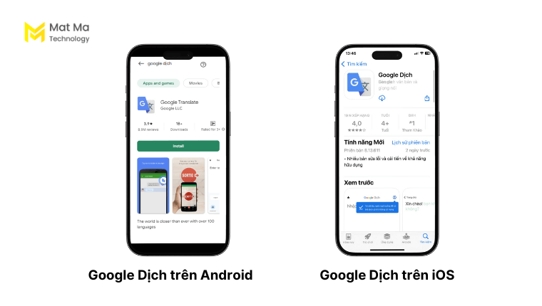 Tải app Google Translate trên điện thoại