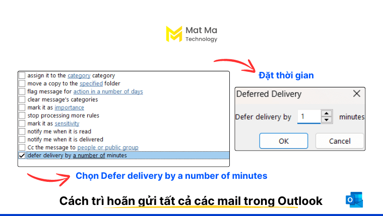 trì hoãn gửi mail outlook