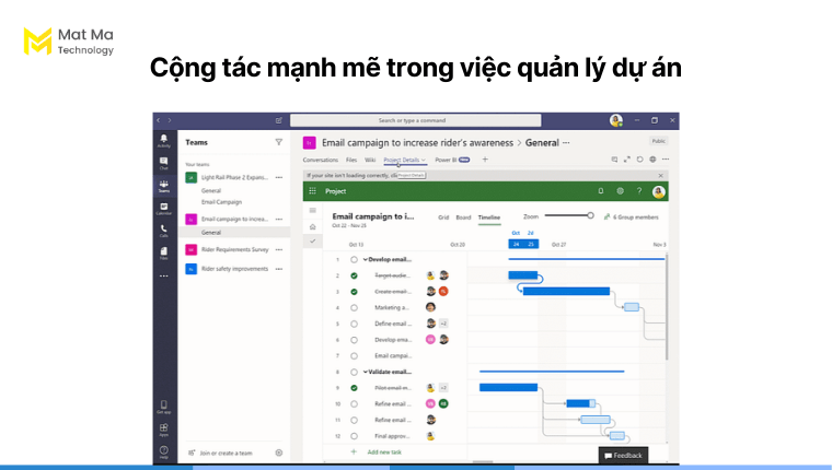 Cộng tác mạnh mẽ trong Project
