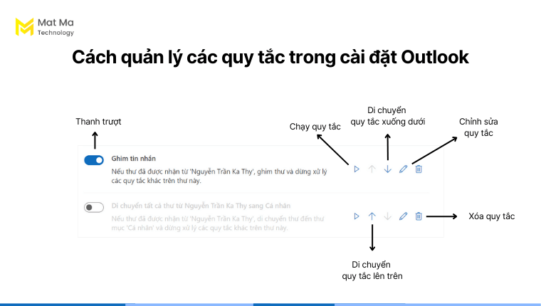 Cách quản lý các quy tắc trong Outlook