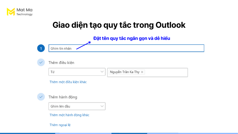 Cần đặt tên quy tắc ngắn gọn và dễ hiểu