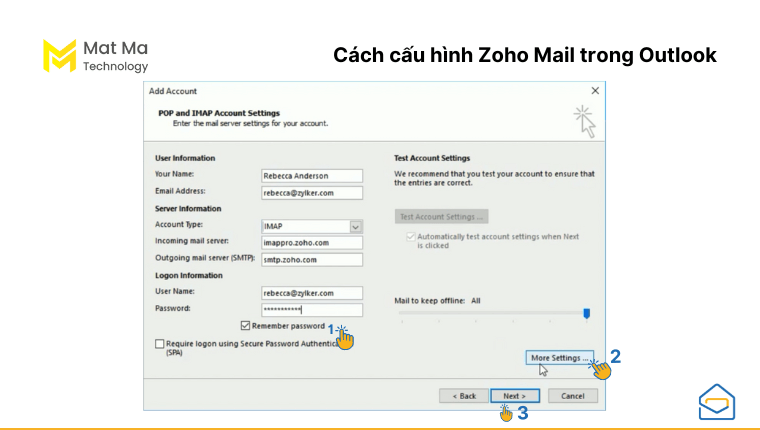 Cách cấu hình Zoho Mail trong Outlook