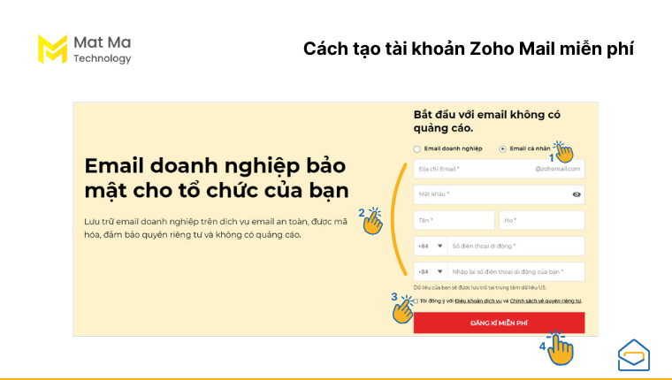 cách đăng ký tài khoản Zoho Mail miễn phí