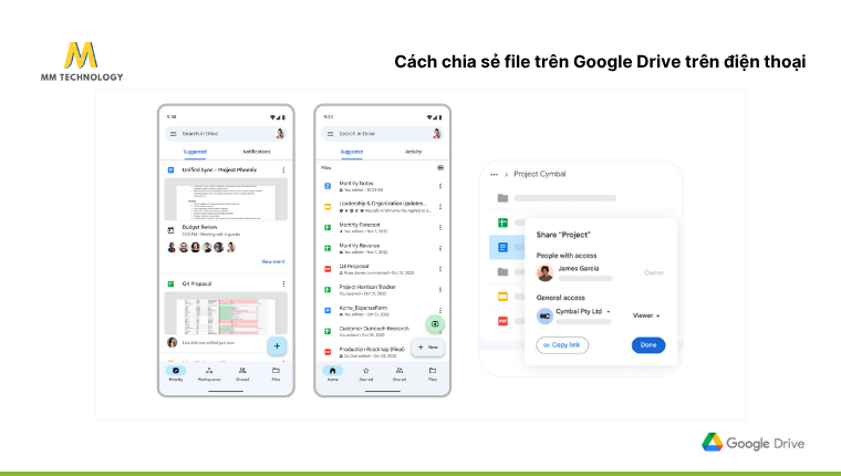 Cách chia sẻ file trên Google Drive trên di động